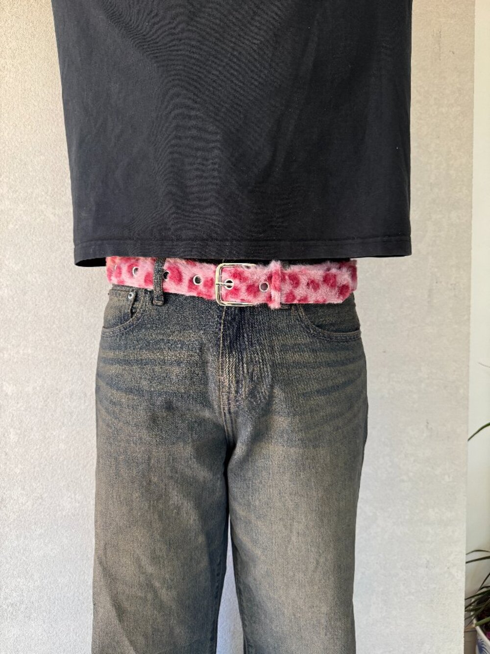 Pink Rose Floral Eyelet Grommet Belt